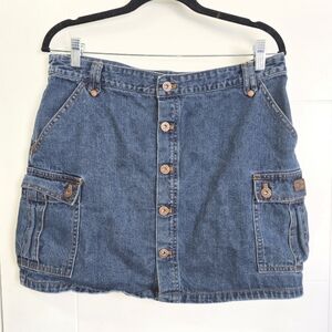 DKNY Denim Button-Front Skirt Sz 10